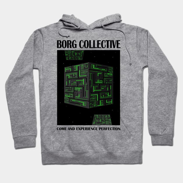 Star Trek - Travel Poster Borg Collective Hoodie by AdriansFinalFrontier